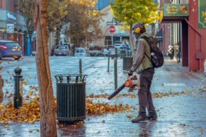 Une souffleuse à feuilles