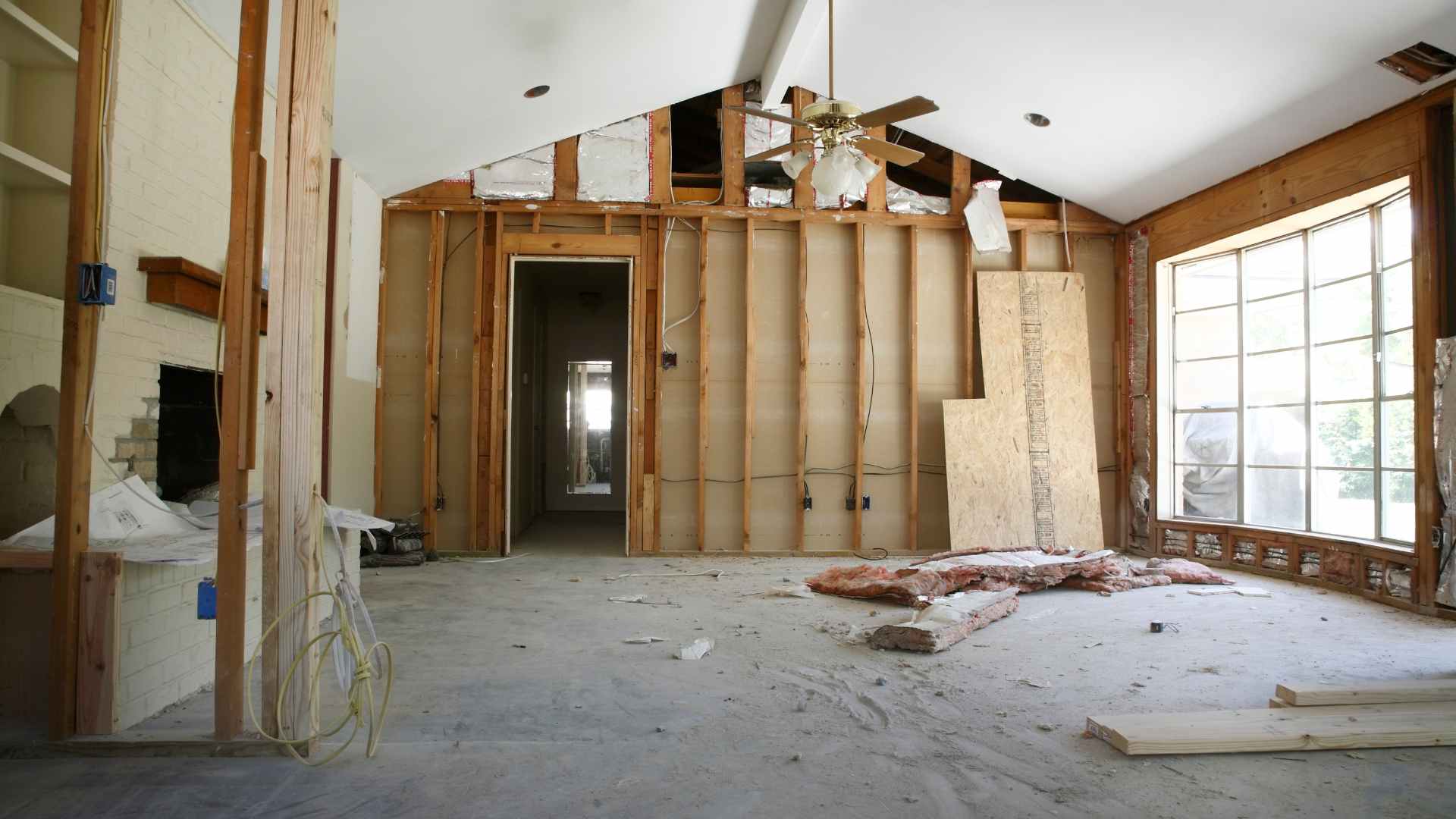 Travaux d'une maison en rénovation
